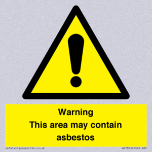 Warning This area may contain asbestos
